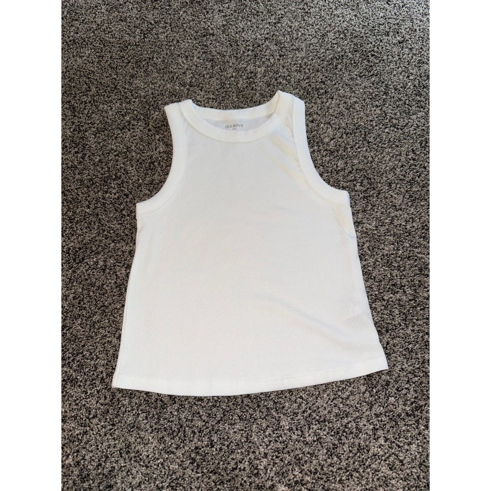 Old Navy Women's Snug White Ribbed Tank Top Size Small